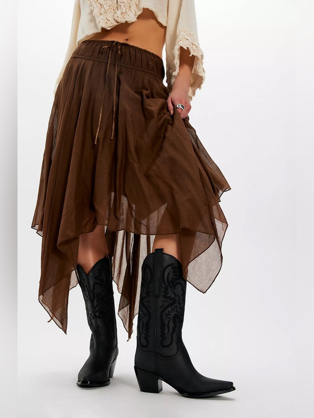 NEW JEFFREY CAMPBELL Dagget Western Boots Black Washed Size 9